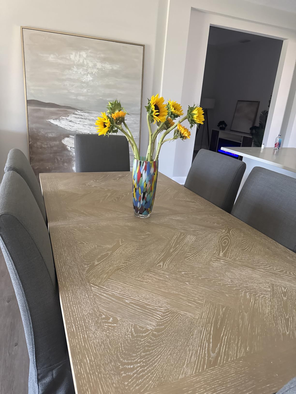 Ca D Oro Colored Glass Vase Confetti Effect Hand Blown Murano-Style Art Glass for Flower, Room Decoration and Centerpiece - Model Nº 83 customer photo 2