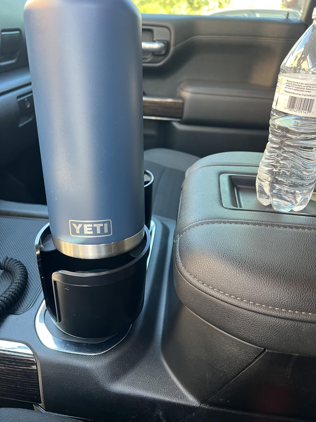 Upgraded Car Cup Holder Expander Adapter with Offset Adjustable Base, Compatible with Yeti 14/24/36/46oz Ramblers, Hydro Flasks 32/40oz, Other Large Bottles Mugs in 3.5