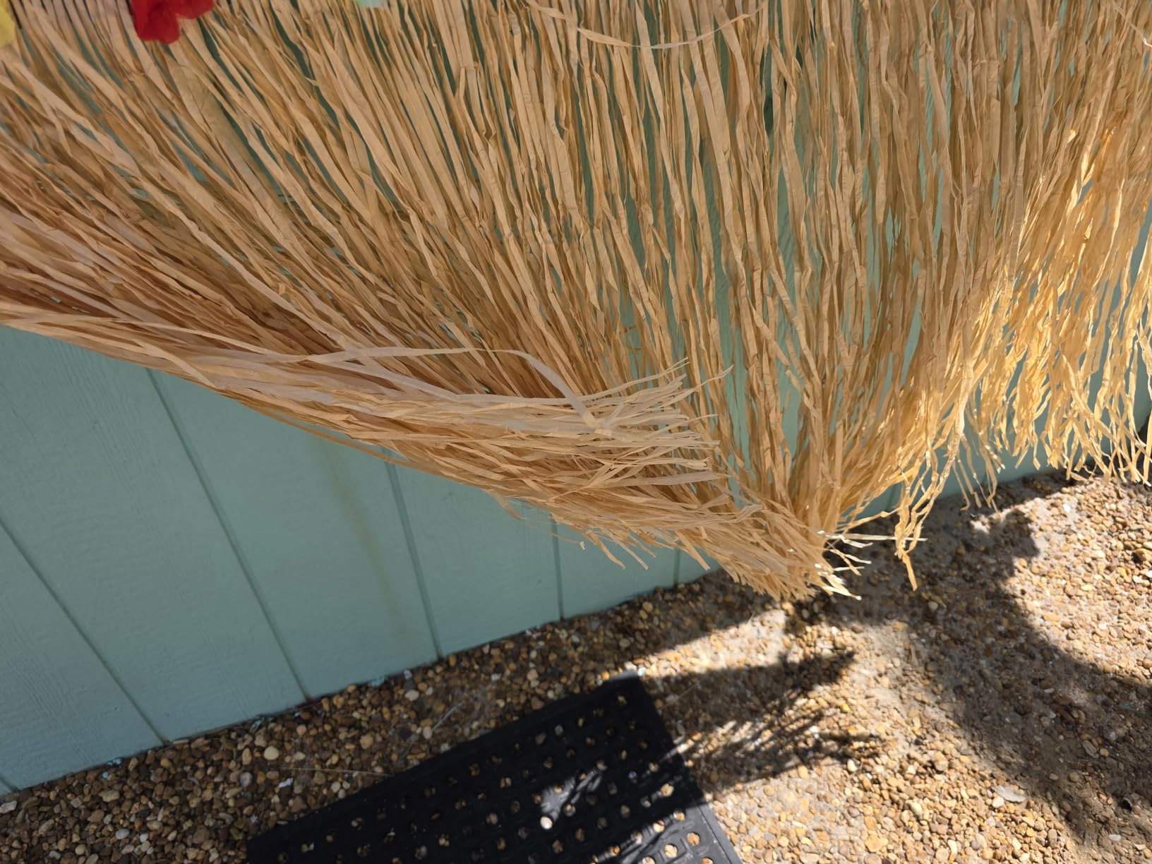 Fovths Luau Grass Table Skirt Natural 9 Feet x 29.5 Inch Hawaiian Table Skirt for Tropical Hawaiian Party Decorations Luau Costume Party, Straw Yellow customer photo 2