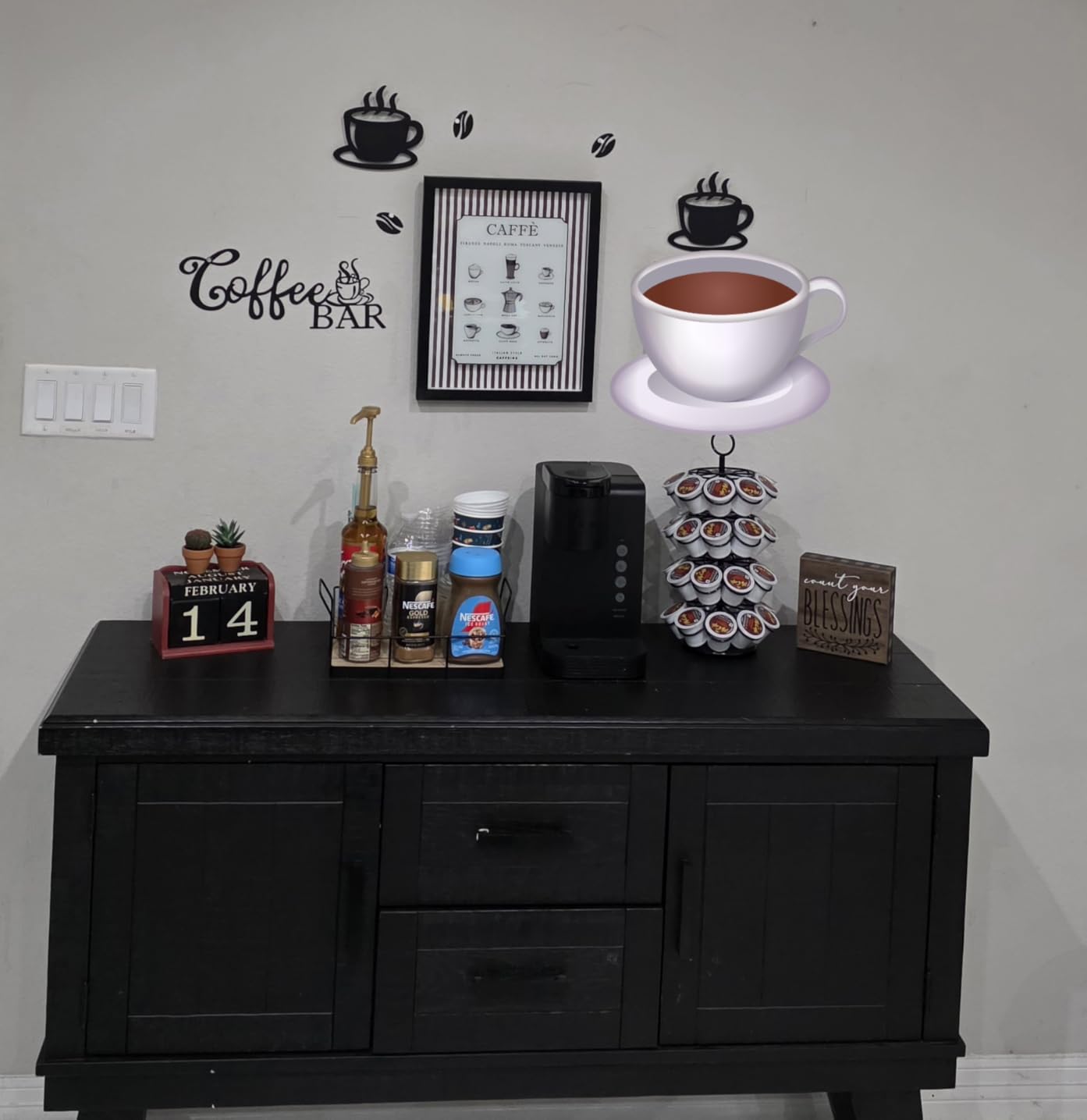 Ferraycle Coffee Bar Rustic Metal Sign - Vintage Coffee Bar Hanging Wall Decor customer photo 2