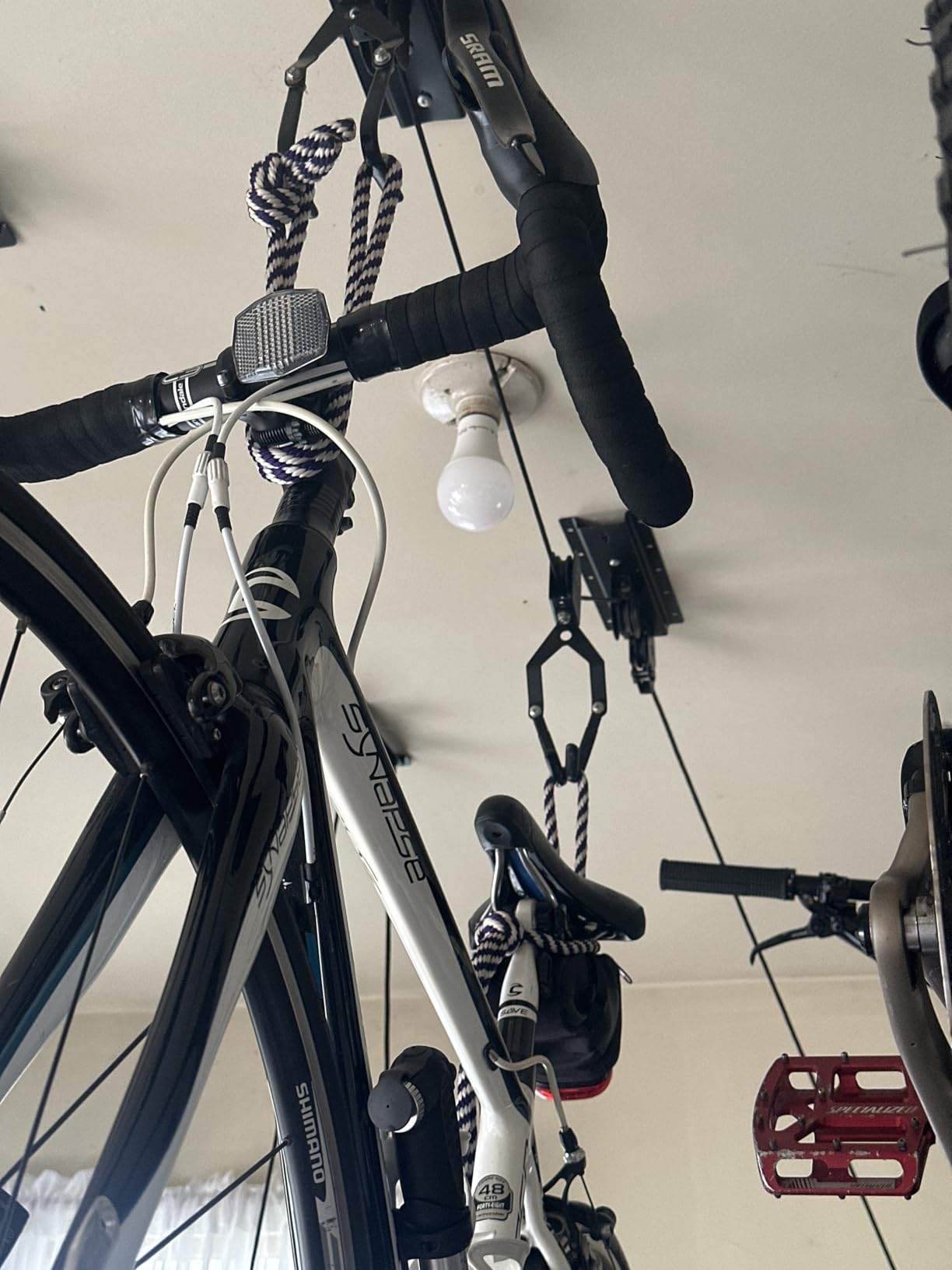 Wallmaster Ceiling Bike Mount Hanger, Bike Ceiling Lift Hoist, Bike Pulley System for Garage, Indoor Bicycle Hooks, 2 pack customer photo 2