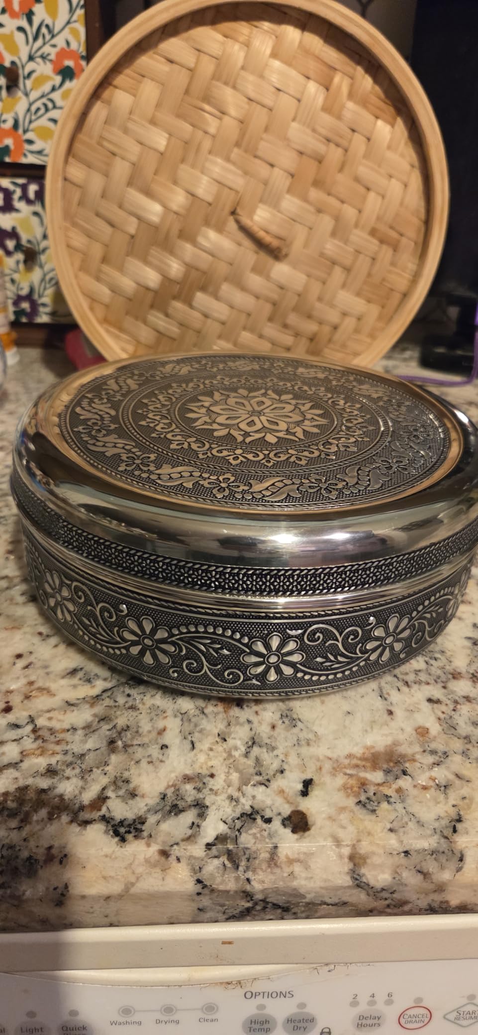 KSJONE Designer Spice Container Masala Dabba, 7 Spice Jars, Holds 7 Spices, Spice Container Box, Polished Stainless Steel with 7 Serving Spoons, Indian Masala Dabba with Lid, 8 Inch customer photo 2