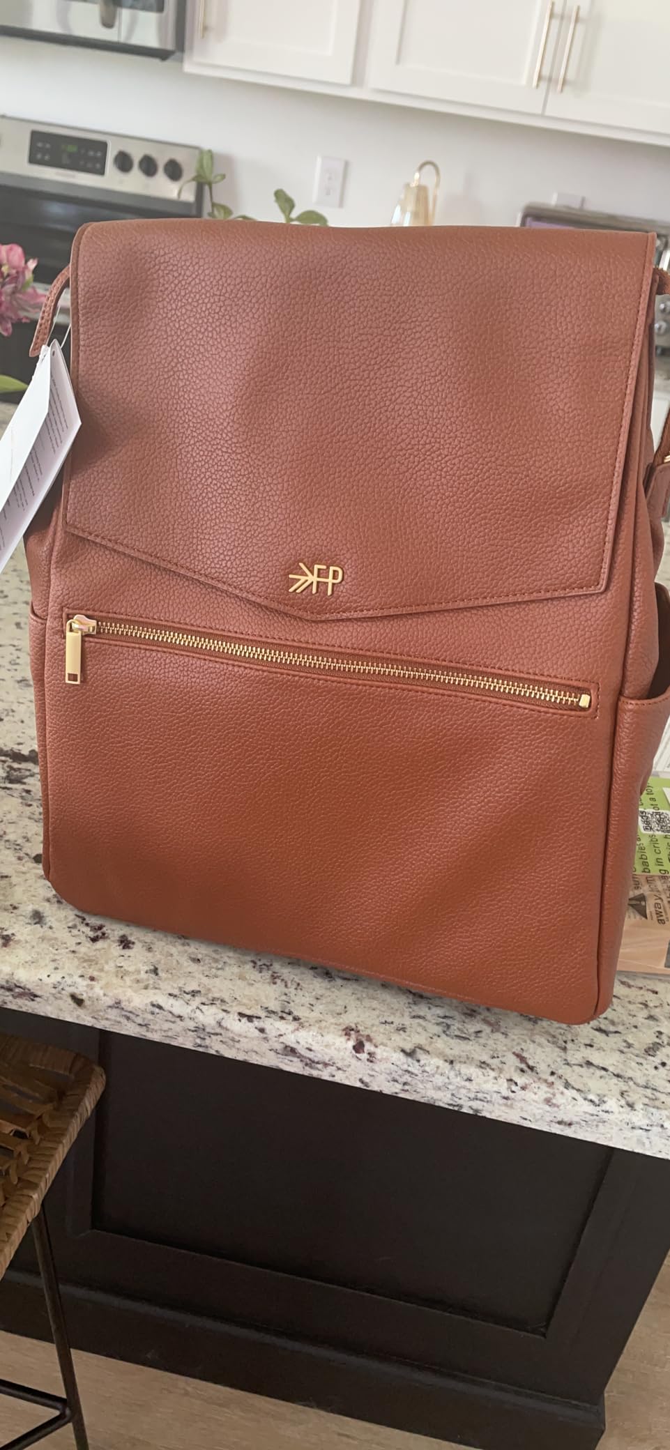 Freshly Picked Classic Diaper Bag II Backpack - Premium Vegan Leather, Large Capacity Baby Bag with Changing Pad, Stylish & Functional for Moms & Dads, Aspen customer photo 2