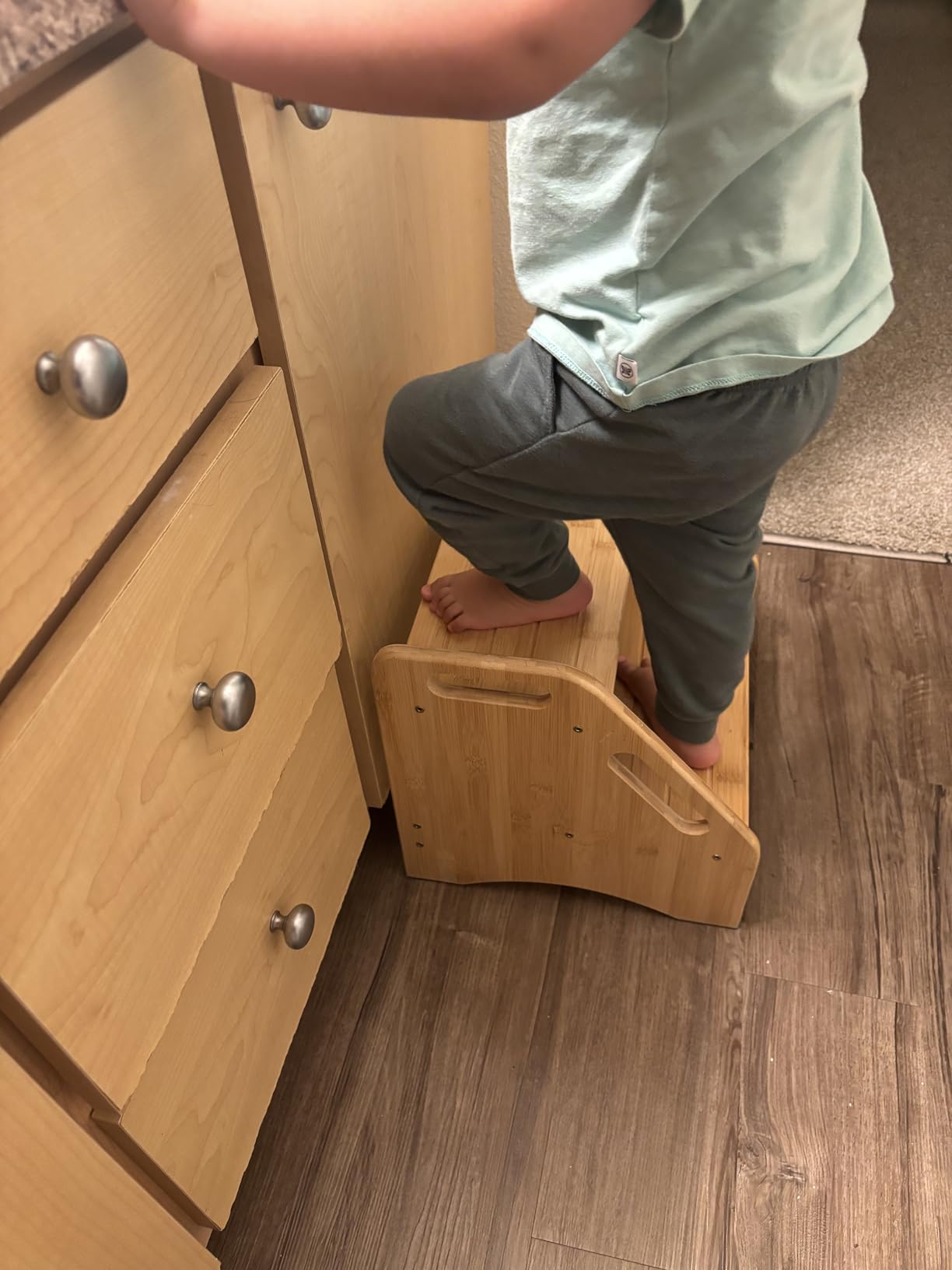 AMBIRD Wooden Step Stool, Two Step Stools customer photo 2