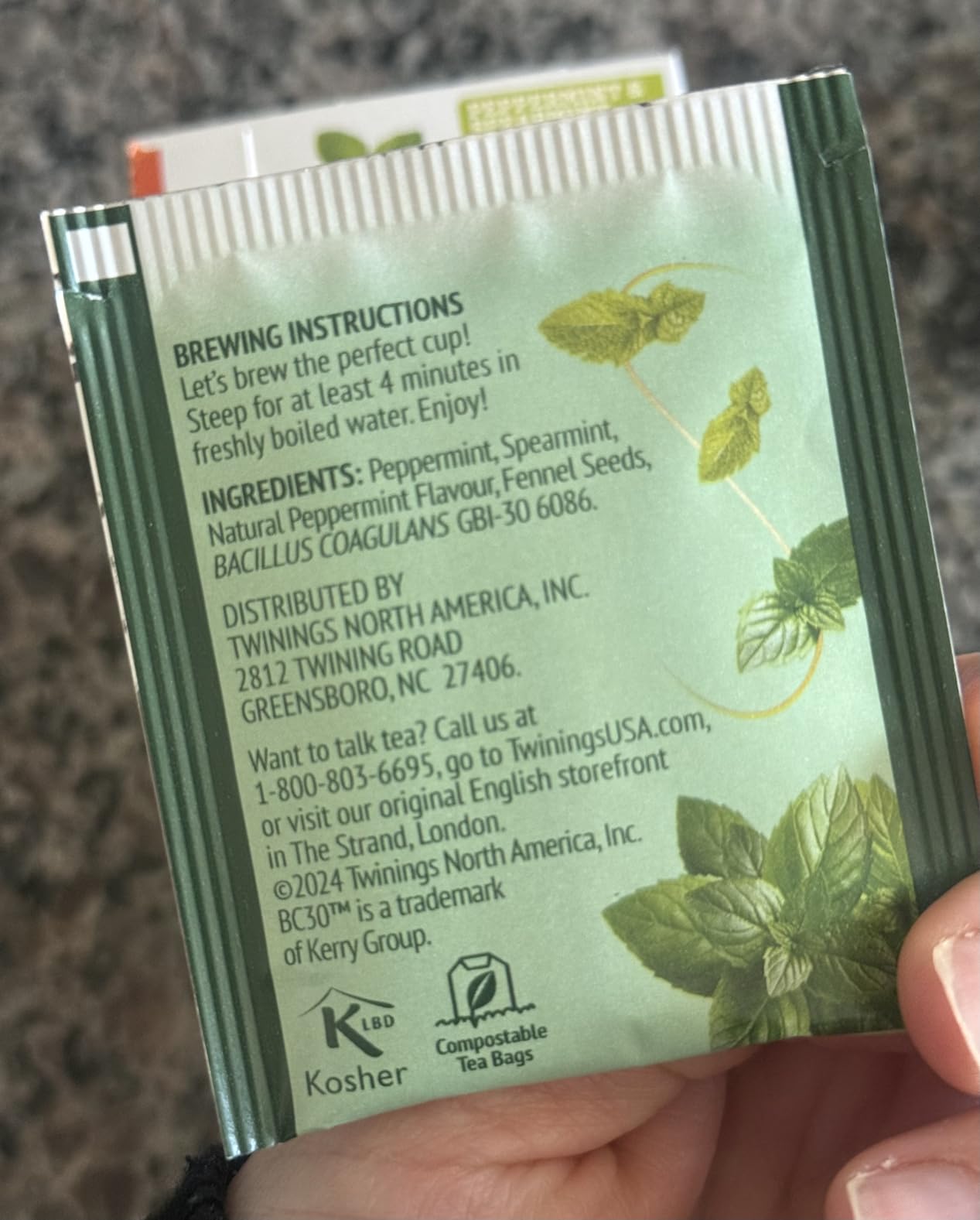 Twinings Peppermint with Probiotics Herbal Tea, 18 Count (Pack of 1), Supports Healthy Digestion, Naturally Caffeine-Free customer photo 1