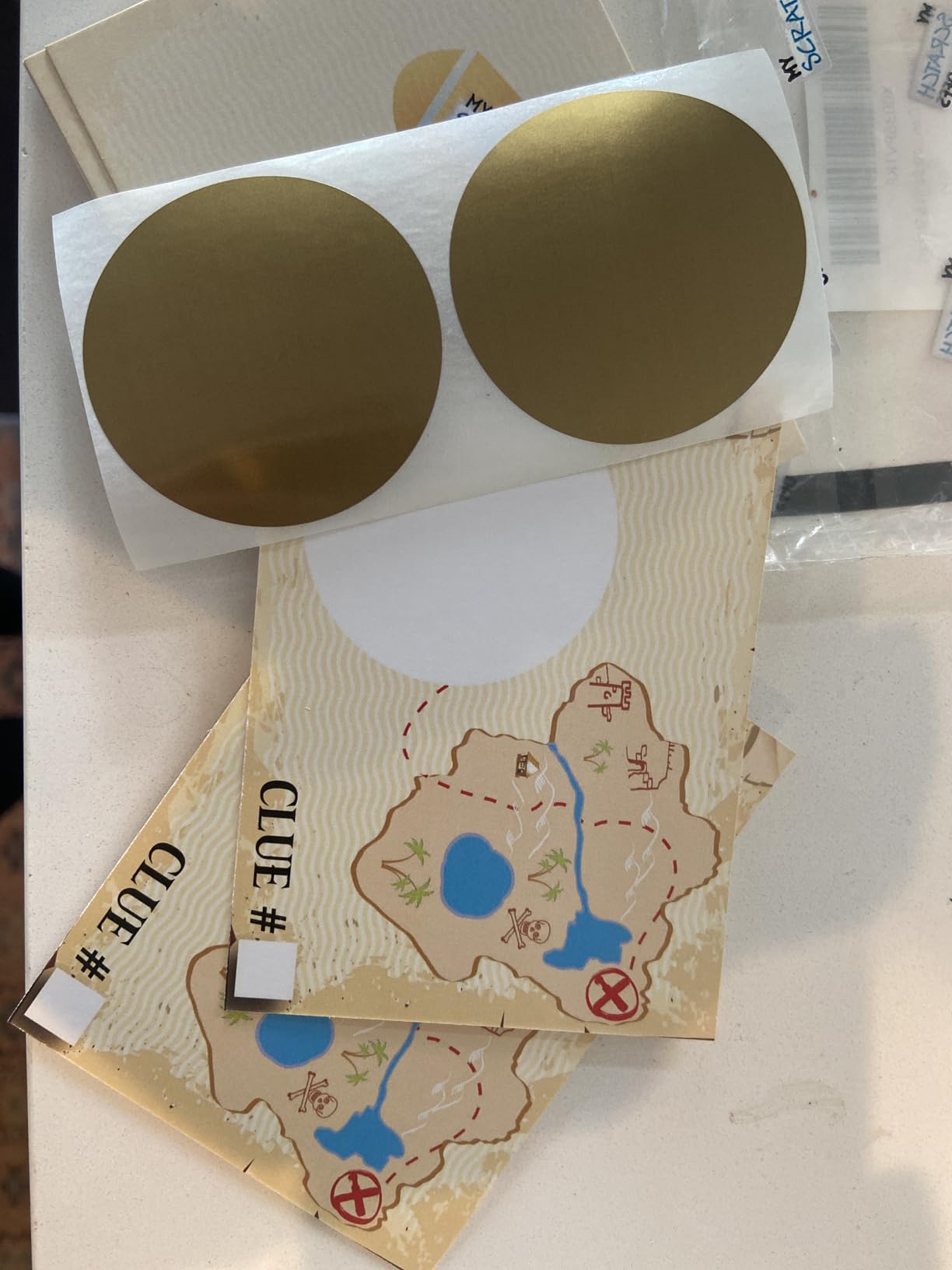 Make Your Own DIY Treasure Map Scavenger Hunt Scratch Off ScratchNotes 20 Pack 3x4 Note Cards & Stickers customer photo 1