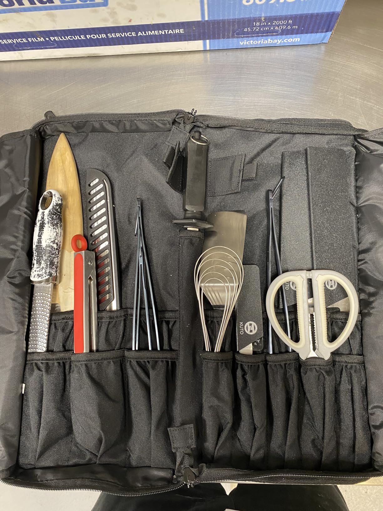 samdew Chef Knife Bag with Lockhole & 17 + 6 Slots, Chef Bag for Knife Storage, Travel Knife Roll for Professional Chefs, Knife Carrying Case Knife Carrier for Kitchen Utensils, Bag Only customer photo 2