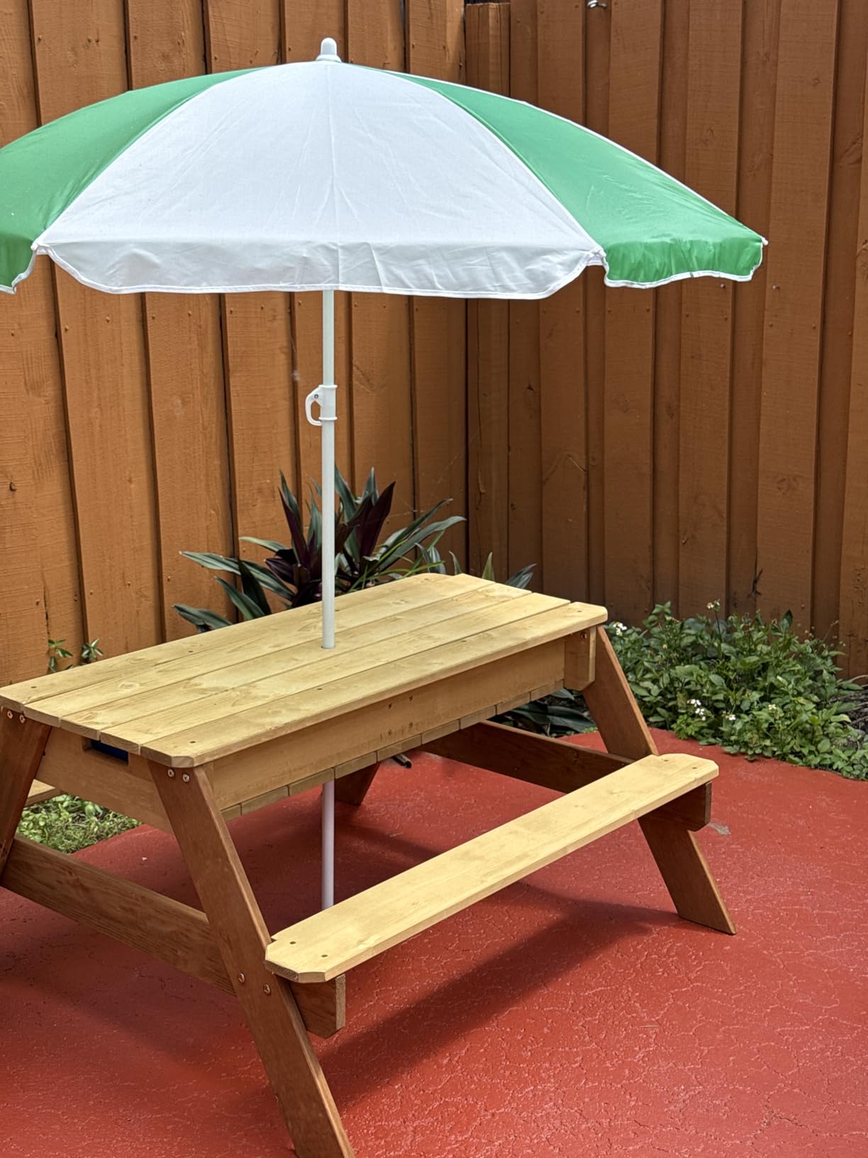 Best Choice Products Kids Picnic Table with Umbrella, 3-in-1 Sand & Water Table, Outdoor Convertible Picnic Table for Toddlers, Seats 4, Removable Top, 2 Buckets - Navy customer photo 1