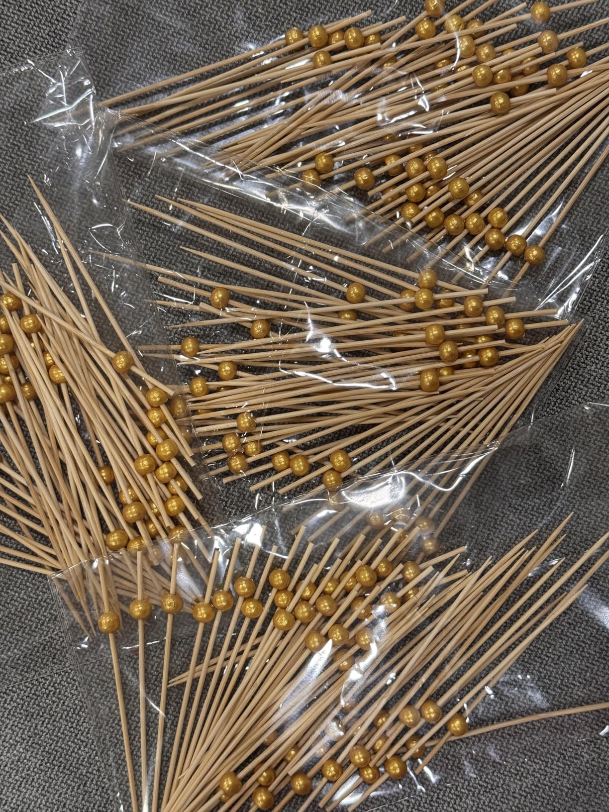 200 Pcs Cocktail Picks, 4.7 Inch Toothpicks for Appetizers, Bamboo Cocktail Sticks Skewers for Drinks, Desserts, Charcuterie, Wedding Party Fancy Toothpicks, Gold Pearl Mini Food Picks Decorative customer photo 2