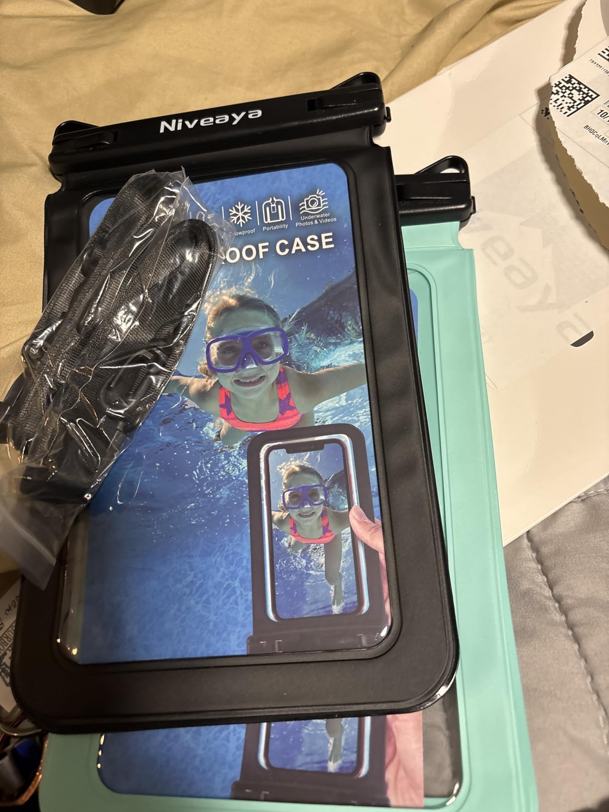 Niveaya Double Space Waterproof Phone Pouch (2-Pack) - IPX8 Phone Case Dry Bag for Beach, Kayak, Cruise Travel Essentials - Compatible with iPhone 17/16/15/14 Pro Max Galaxy S25/S24 Ultra (up to 8.3