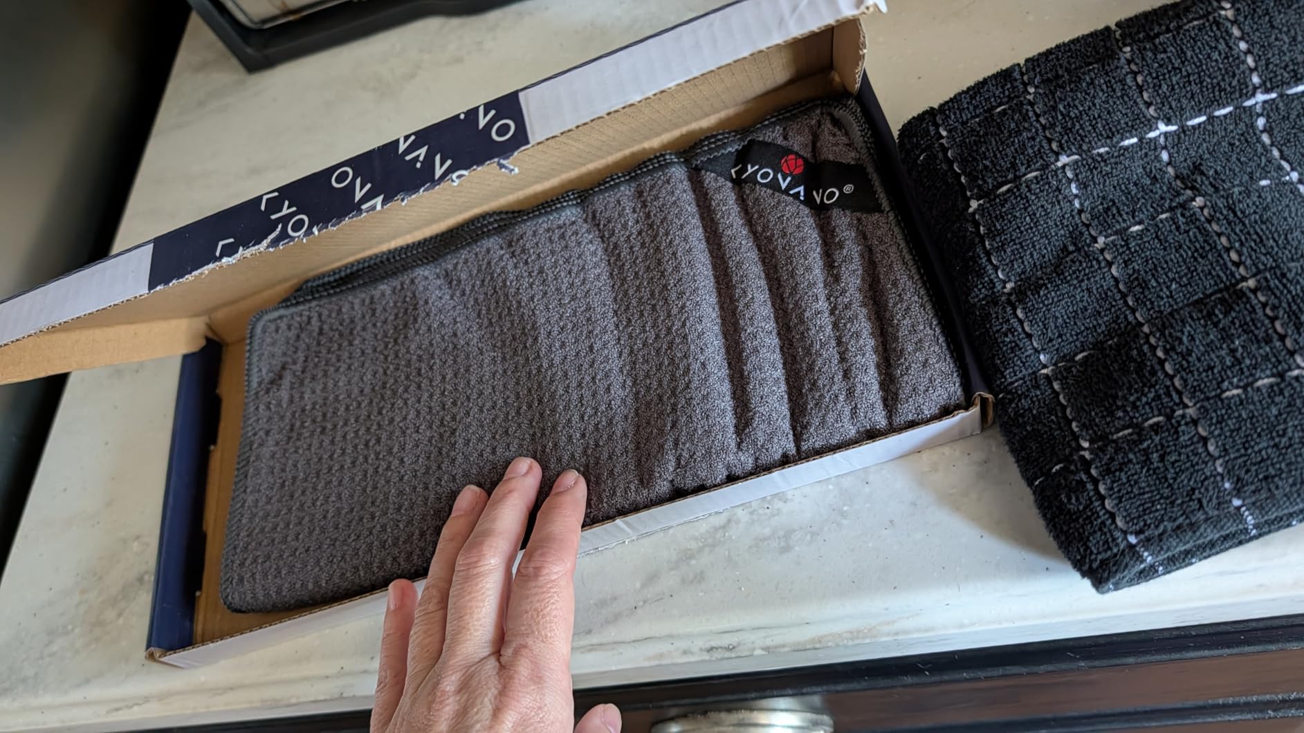 KYONANO Barista Micro Cleaning Towels 4 Pack - Perfect Coffee & Espresso Machine Cleaning - Steam Wand Towels (12''x12'') customer photo 1