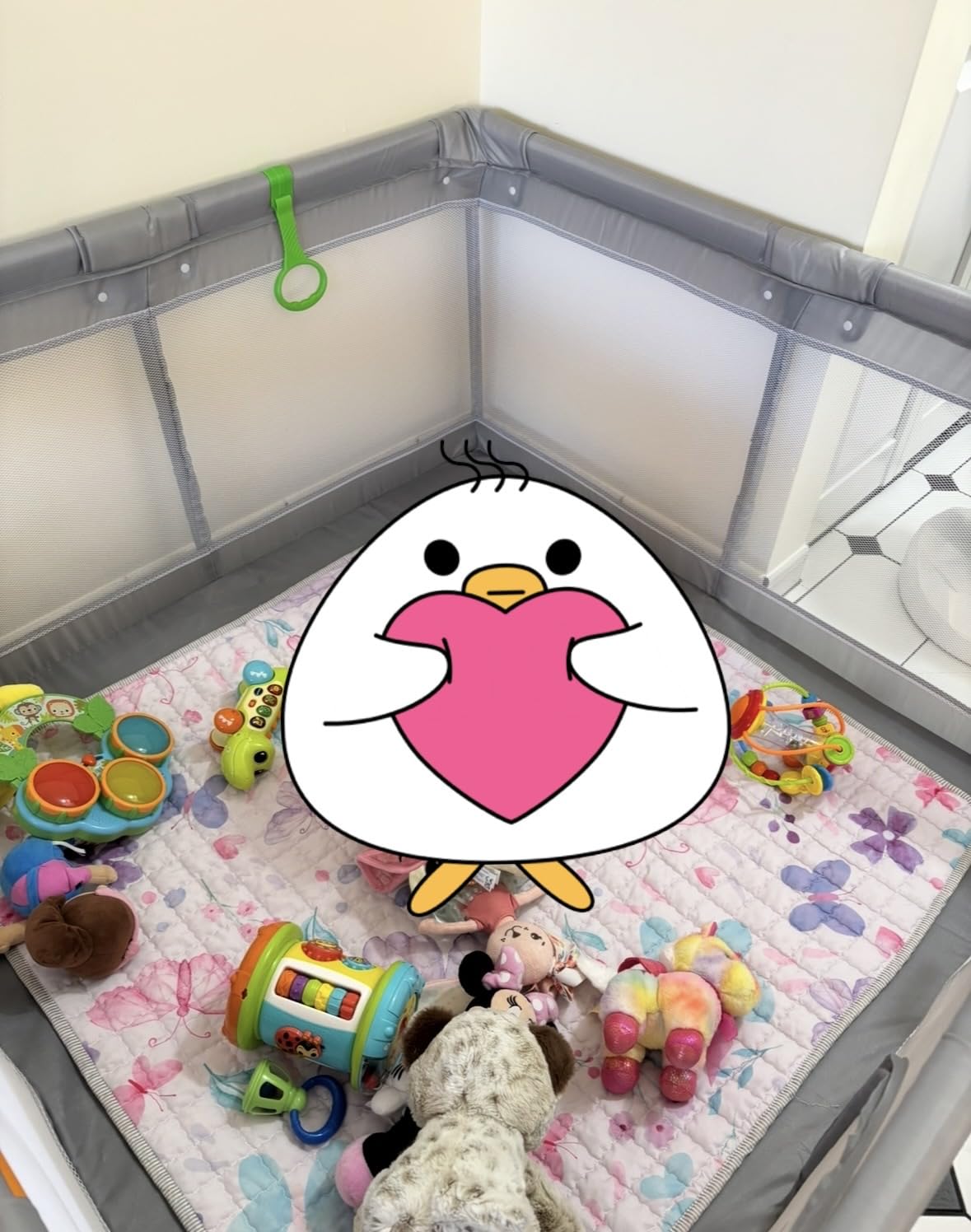 Fodoss Baby Playpen 50×50in, Small Play Pen for Babies and Toddlers, Playpen for Apartment, Play Yard, Activity Fence, Baby Playard with All-Side Mesh, Pull Rings customer photo 2