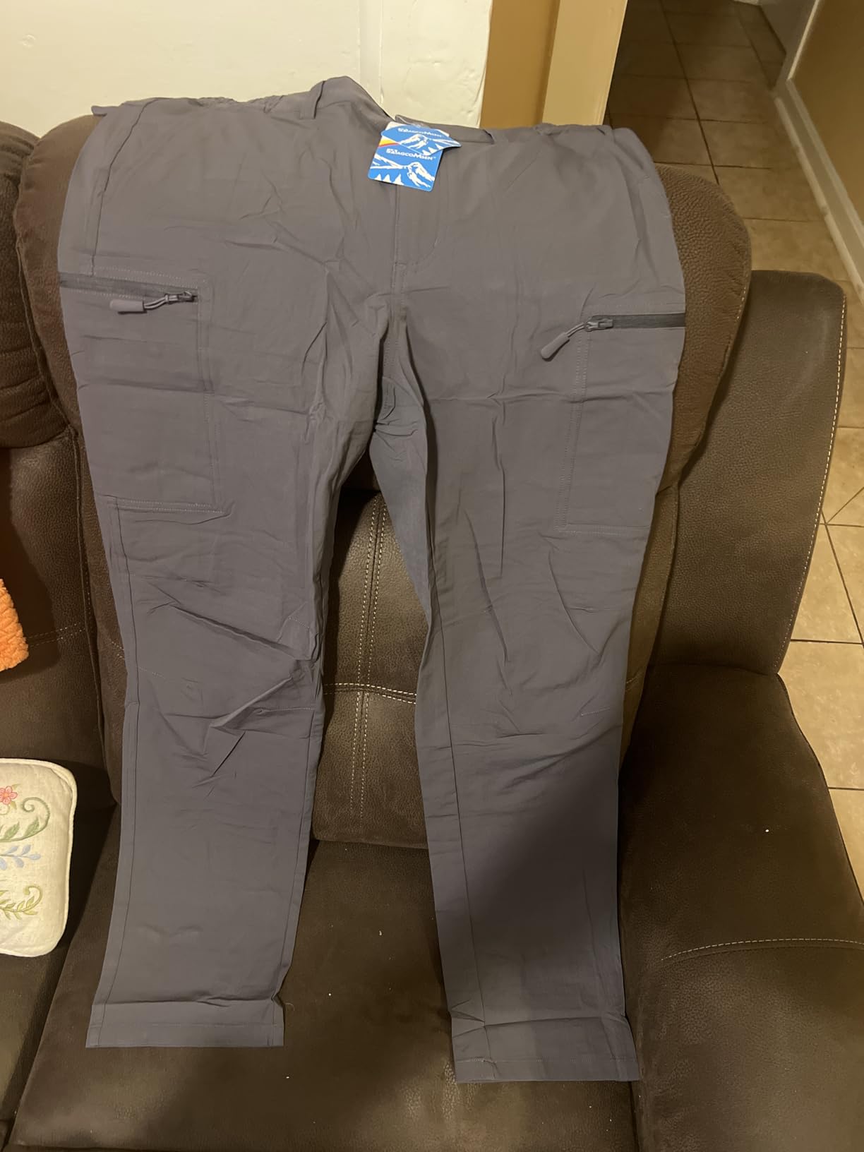 Men's Hiking Pants 6 Pockets,Water Resistant Ripstop Outdoor Pants,Lightweight Quick Dry Fishing Work Pants customer photo 2