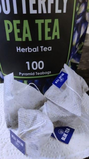 BLUE TEA - Butterfly Pea Flower Tea - 100 Count - Pyramid Plant Based Tea Bag | ANTIOXIDANT RICH | Tea Gift - Herbal Tea - Flower Based - Caffeine Free - Non-Bitter | Zipper Pack customer photo 2