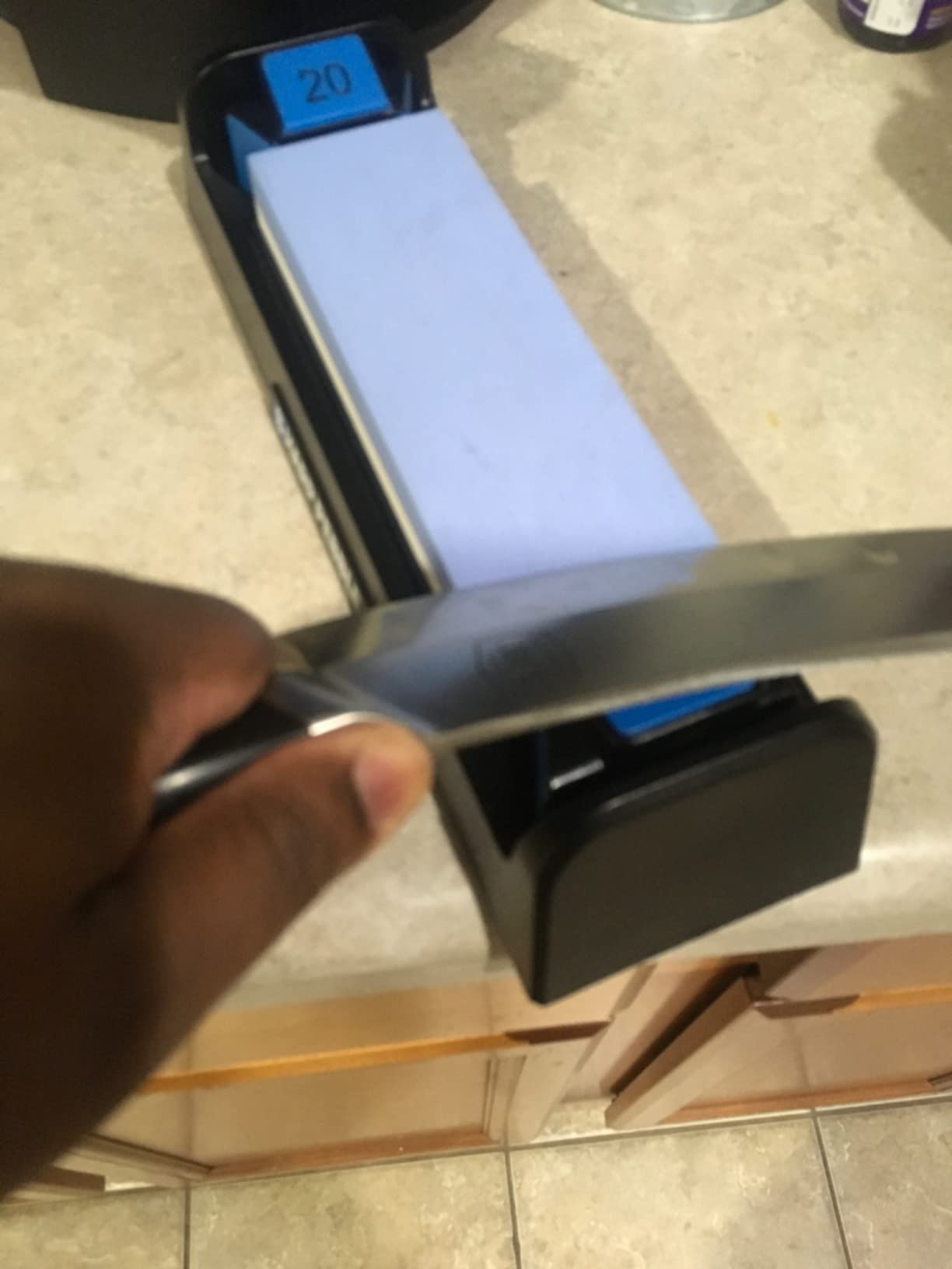 Sharp Pebble Complete Whetstone Knife Sharpening System - 1000/6000 Grit Wet Stone Sharpener Kit with Built-In Angle Guides (15°/17°/20°/22°) - Beginner-Friendly customer photo 2
