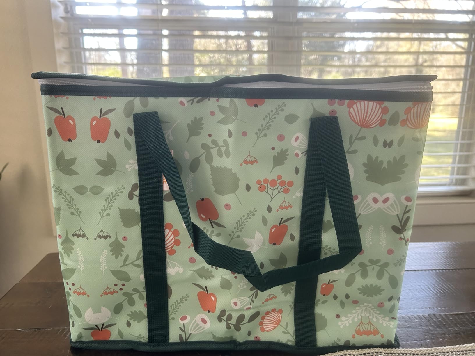 BALEINE 2Pk Insulated Reusable Grocery Bags, Collapsible Cooler Bag for Groceries, Heavy Duty Large Insulated Bag (16''x9''x13'', Spring Stroll) customer photo 2