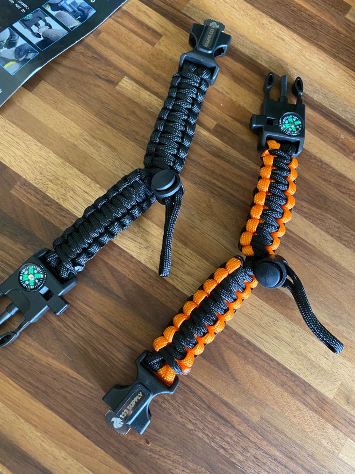 Paracord Bracelet Compass Hiking Survival Kit Emergency Whistle Fire Starter Camping Gear Hiking Essentials Fishing Hunting Accessories EDC Backpacking Gear Tactical Survival Gear Equipment customer photo 1