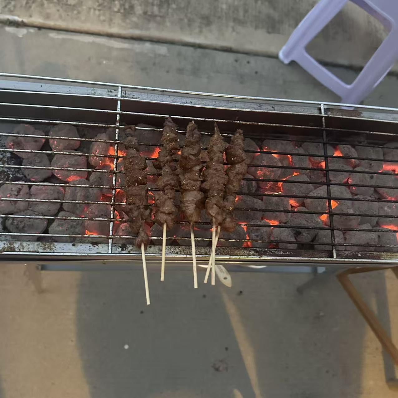 WILLBBQ Charcoal Grills Commercial Quality Portable Hibachi BBQ Lamb Skewer Folded Camping Barbecue Grill for Backyard Outdoor Cooking Use(31.6x7.1x5.1 inch) - The Perfect Gifts for Grill Lovers customer photo 2