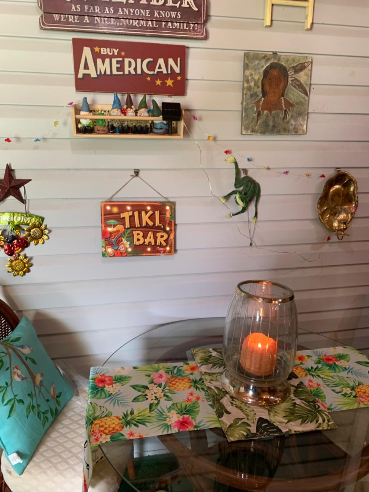 Blulu Tiki Bar Sign Hawaiian Luau Party Decoration Supplies Wooden LED Light Tiki Plaque for Aloha Hawaii Luau Tropical Birthday Party Aloha Decorations Totem Hut Hanging Sign for Home Bar Kitchen customer photo 2