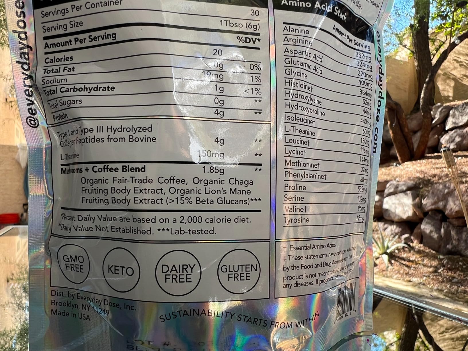 Everyday Dose Premium Adaptogenic Mushroom Coffee with Grass-Fed Collagen, Chaga, Lions Mane & L-Theanine for Better Focus, Energy, Digestion, Skin, and Immunity 30 Servings customer photo 1