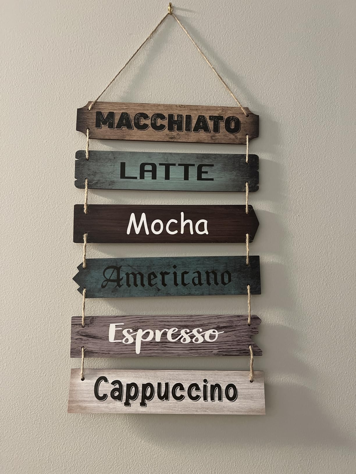 Chunful Coffee Bar Decor - Wooden Rustic Vintage Hanging Wall Art Sign customer photo 1