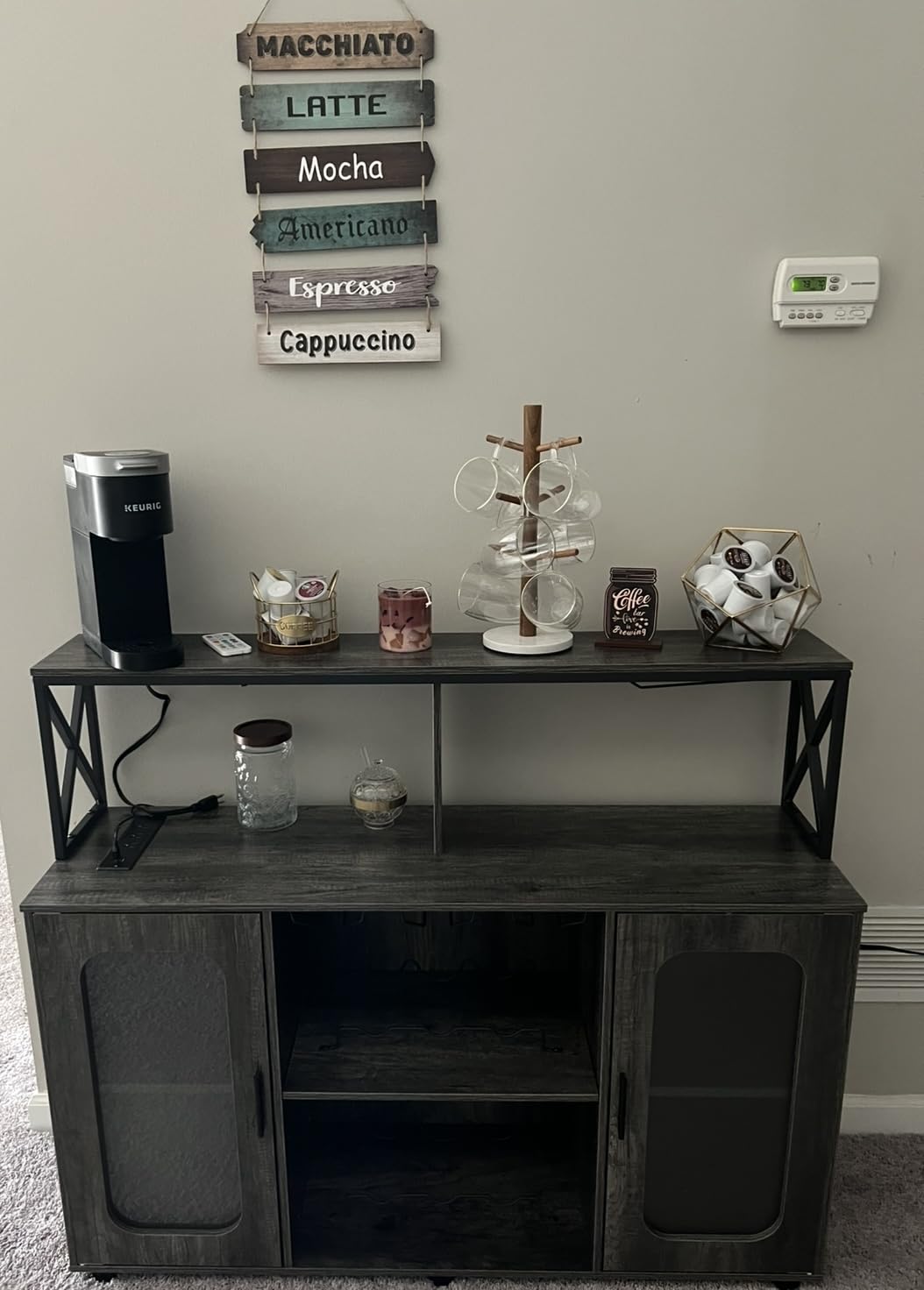 Chunful Coffee Bar Decor - Wooden Rustic Vintage Hanging Wall Art Sign customer photo 2