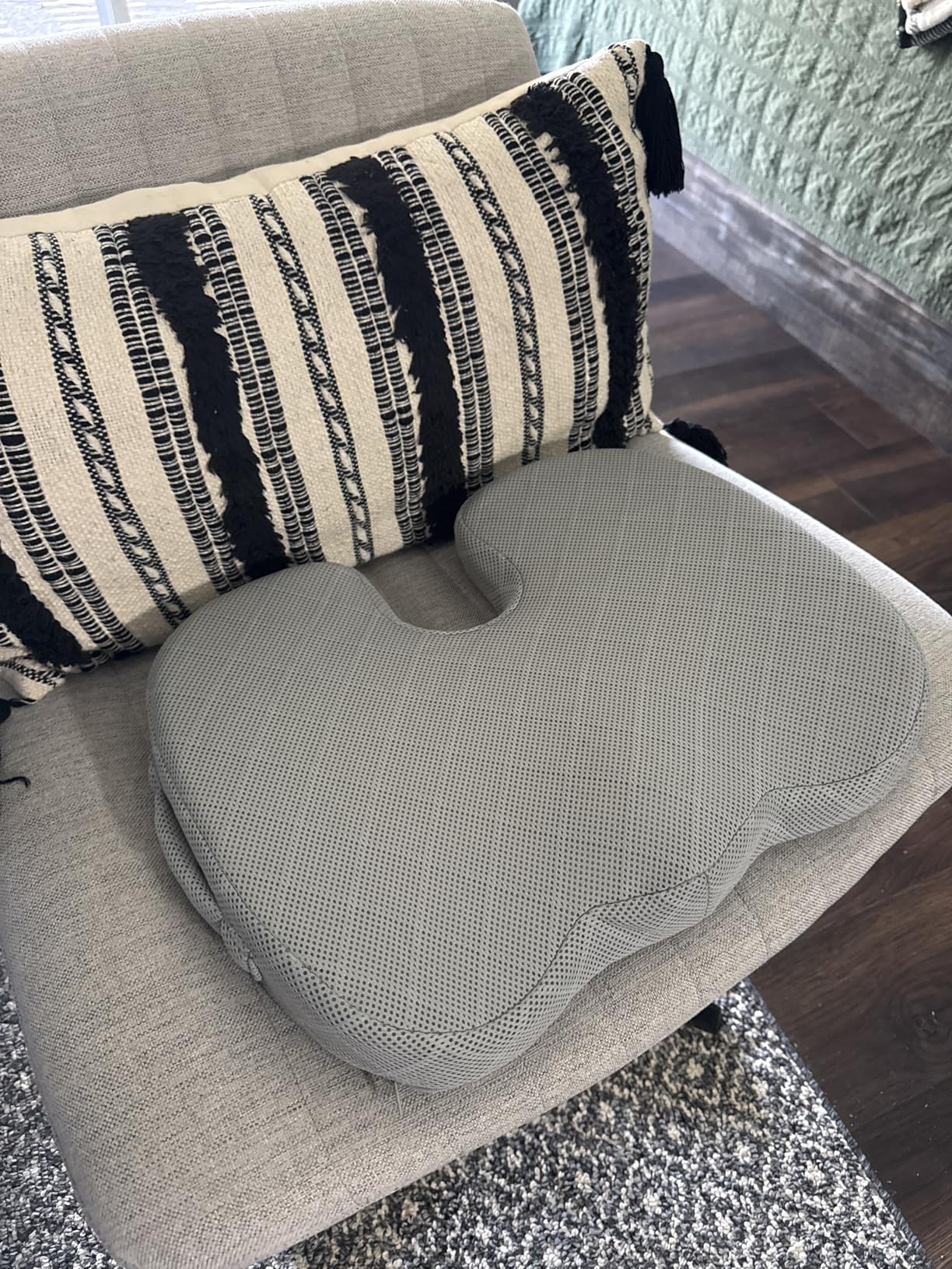 TushGuard Seat Cushion - Memory Foam Cushion for Office Chair, Car Seat, Airplane, Bleacher - Sciatica & Hip & Coccyx Pain Relief Desk Chair Cushion for Long Sitting Office Workers, Car Drivers customer photo 1