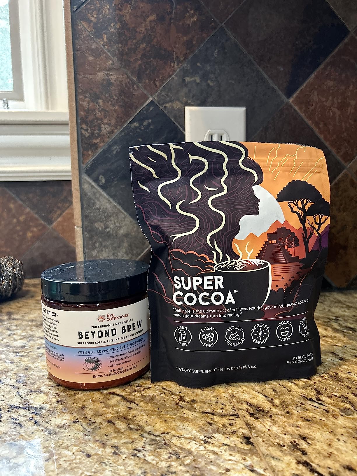 Live Conscious Beyond Brew - Coffee Alternative - Low Caffeine - Mushroom Complex w/Lion's Mane, Reishi, Cordyceps & Chaga for Sustained Focus, Energy & Immunity - w/Prebiotics & Probiotics - 30 Servings customer photo 1