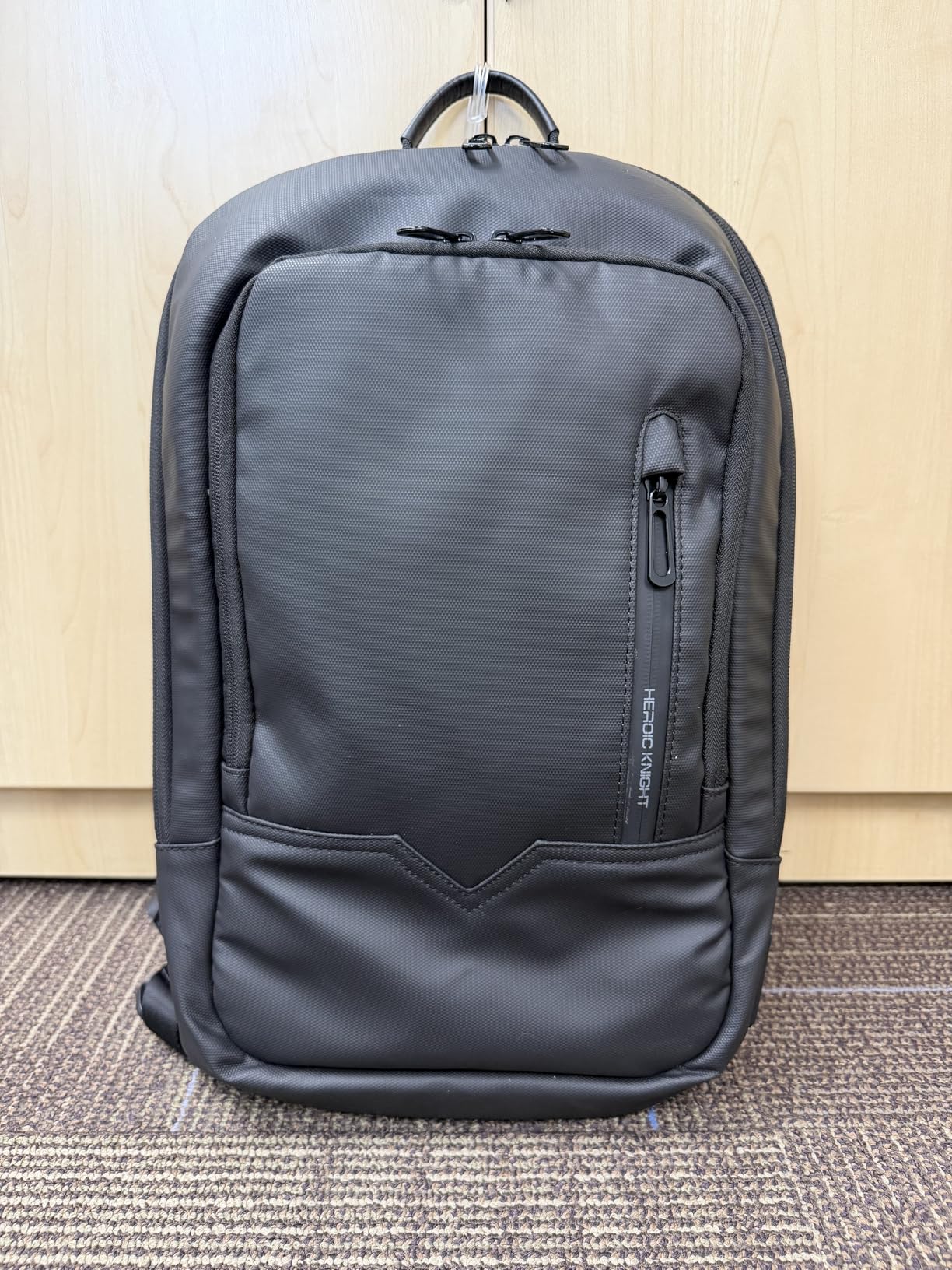 hk Backpack for Men Business Slim Backpack with USB Charger Computer Lightweight Anti-theft Travel Backpacks 15.6 inch Water Resistant Laptop Bag for Work Office College-Black customer photo 1