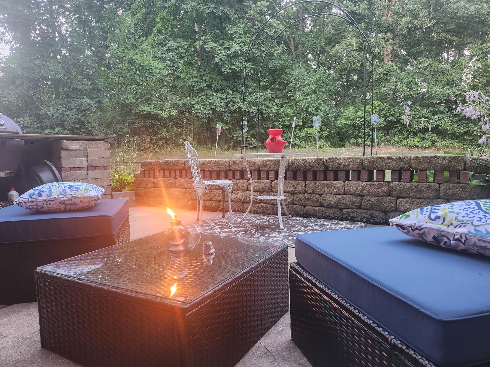 4 Pack Glass Table Torch, Citronella Glass Table Top Torches with Wick and Cap for Outdoor, Refillable Torches Landscape Lanterns customer photo 2