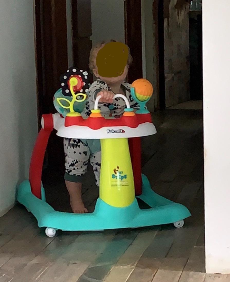 Kolcraft Tiny Steps 2 in 1 Foldable Infant and Baby Walker with Wheels, Seated or Walk Behind Activity Center, Entertaining Developmental Activities for Boys and Girls, Wide Base Sturdy Frame, Bubbles customer photo 1