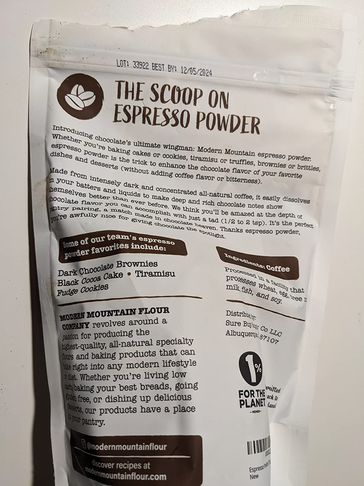 Espresso Powder for Baking - All-Natural, Fine Powder, Gluten Free, Non-GMO, Resealable Pouch 7oz customer photo 2