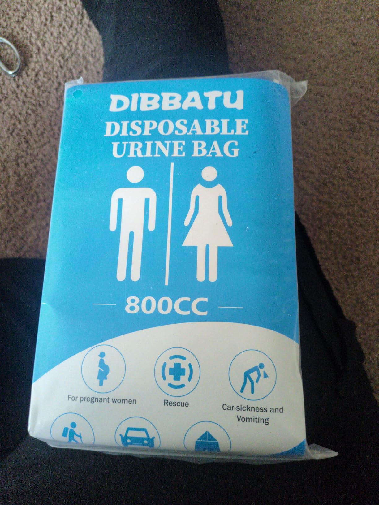 DIBBATU Disposable Urine Bag, 12/24 Pack Pee Bags for Travel for Women/Men, 800ML Emergency Portable Urinal Bag and Vomit Bags customer photo 2