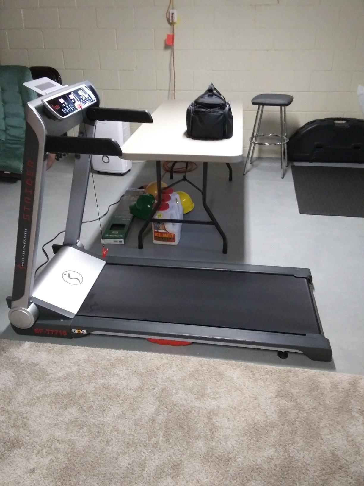 Sunny Health & Fitness Strider Foldable Treadmill, 20-Inch Wide Running Belt with Optional Exclusive SunnyFit App and Enhanced Bluetooth Connectivity customer photo 2