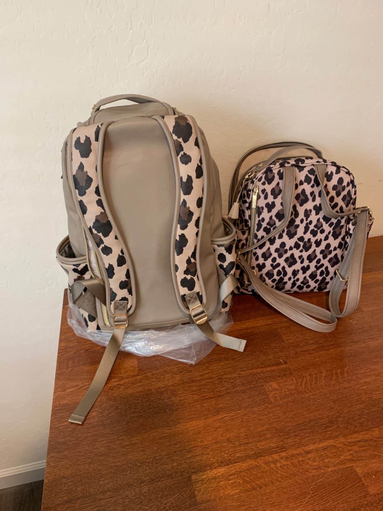 Itzy Ritzy Diaper Bag Backpack - Large Capacity Boss Plus Baby Backpack Diaper Bag Featuring 19 Pockets, Changing Pad, Stroller Clips, and Comfortable Straps (Vanilla Latte) customer photo 2