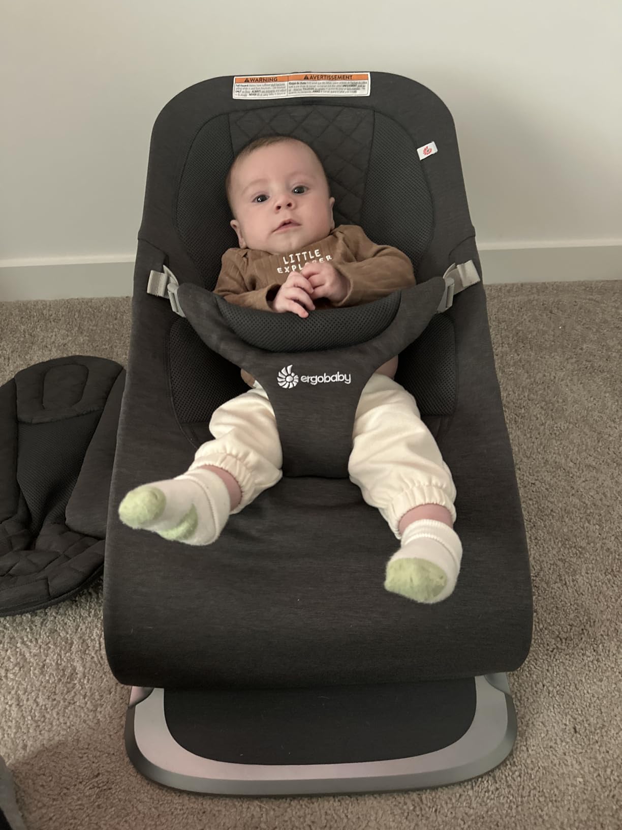 Ergobaby Evolve 3-in-1 Bouncer, Adjustable Multi Position Baby Bouncer Seat, Fits Newborn to Toddler, Light Grey customer photo 2