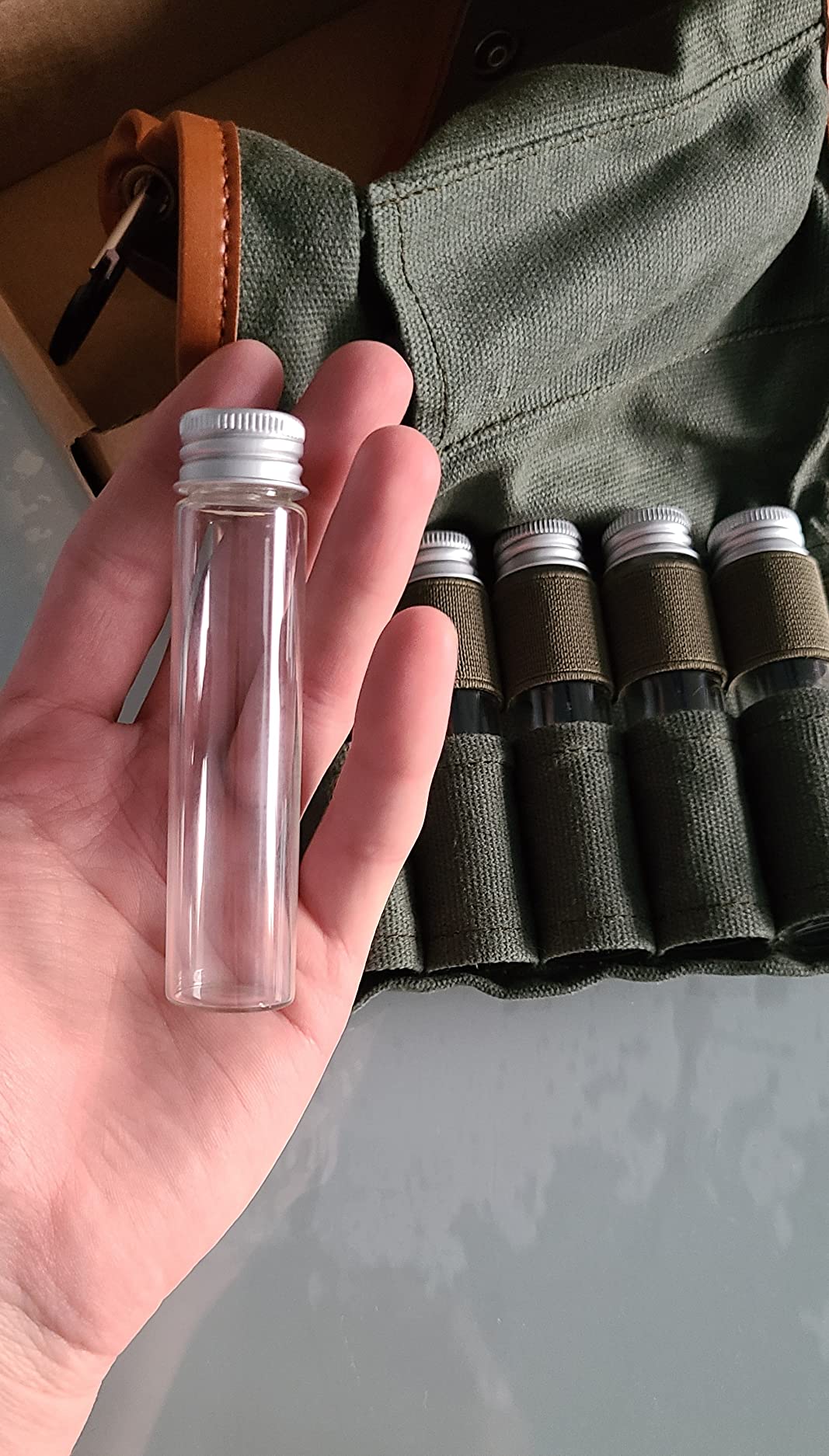 Bushcraft Camping Spice Kit Portable with Glass Jars, Funnel and Carabiner Great for Backpack and Travel Glamping Camping Gifts customer photo 1