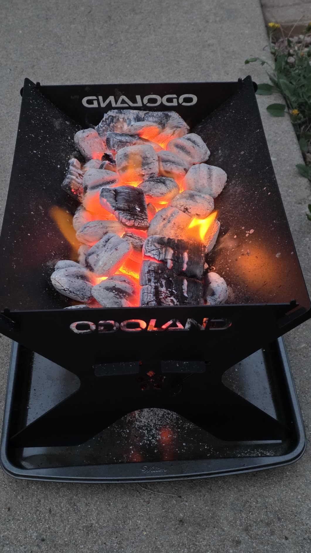 Odoland Camping Campfire Grill, Portable Folding Charcoal Grills, Backpacking BBQ Grill, Heavy Duty Firepit Grill with Carry Bag for Outdoor Cooking, Bonfire, Patio, Backyard customer photo 2