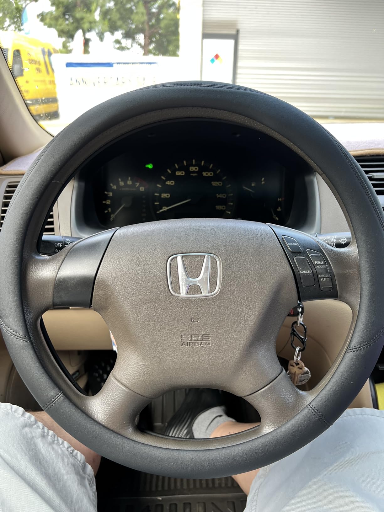 HOTOR Car Steering Wheel Cover - Universal Car Accessory, Leather Cover with Anti-Slip Lining, 14.5