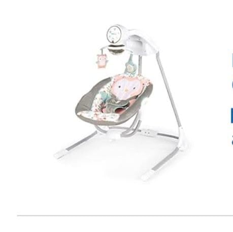 Ingenuity InLighten 5-Speed Baby Swing - Swivel Infant Seat, 5 Point Safety Harness, Nature Sounds, Lights - Nally Owl customer photo 1