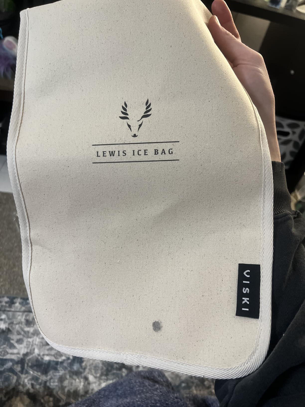 Viski Bartender's Lewis Ice Bag - Extra Large Professional Grade Canvas Ice Crushing Bag with Reinforced Seams for Chilled Cocktails - 10