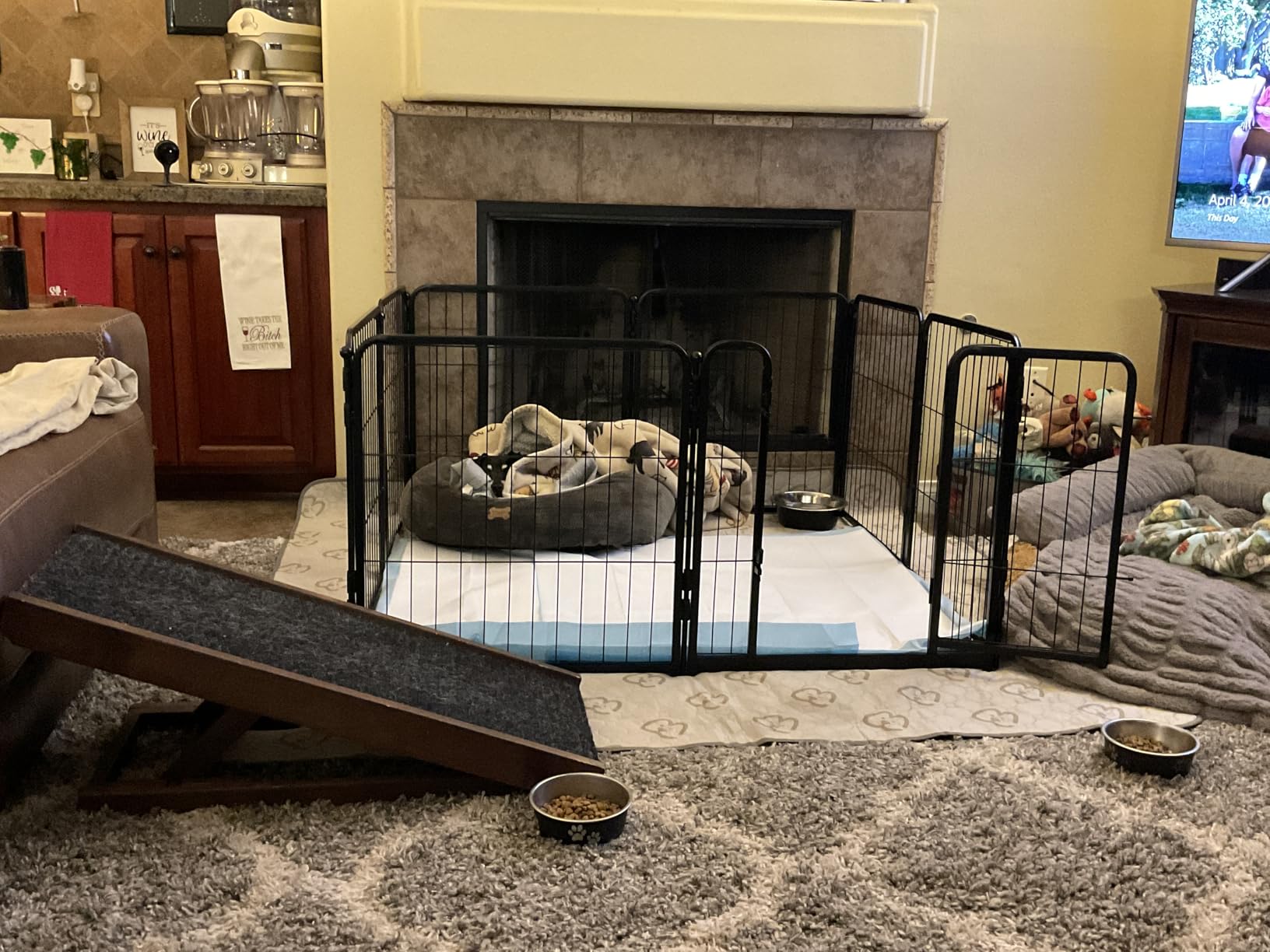 FXW Homeplus Unleashed Indoor Dog Playpen - Stress-Free and Safe Play, Heavy Duty 32 Inch 8 Panels Dog Pen for Small and Medium Dogs, Black│Patented customer photo 1