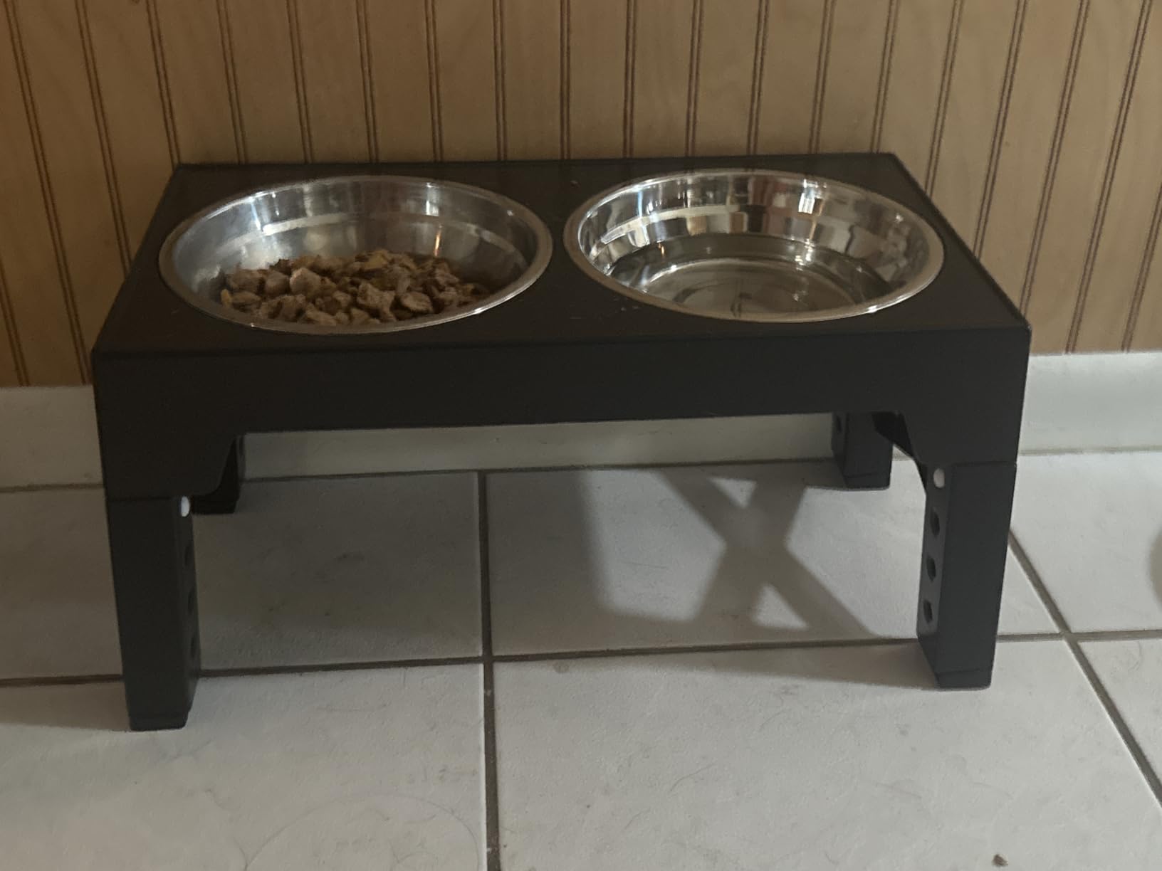 Niubya Elevated Dog Bowls with 2 Stainless Steel Dog Food Bowls, Raised Dog Bowl Adjusts to 5 Heights customer photo 1