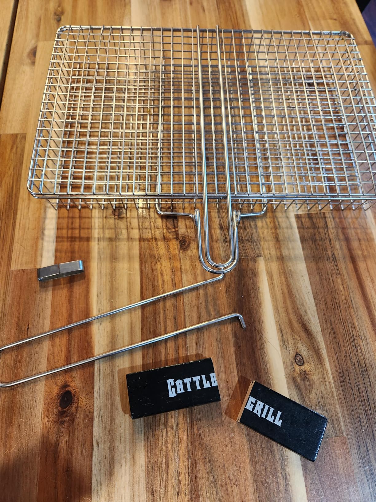 Grill Basket Extra Large, SUS304 Stainless Steel, Portable Folding BBQ Camping Grilling Rack for Fish, Vegetables, Shrimp customer photo 2
