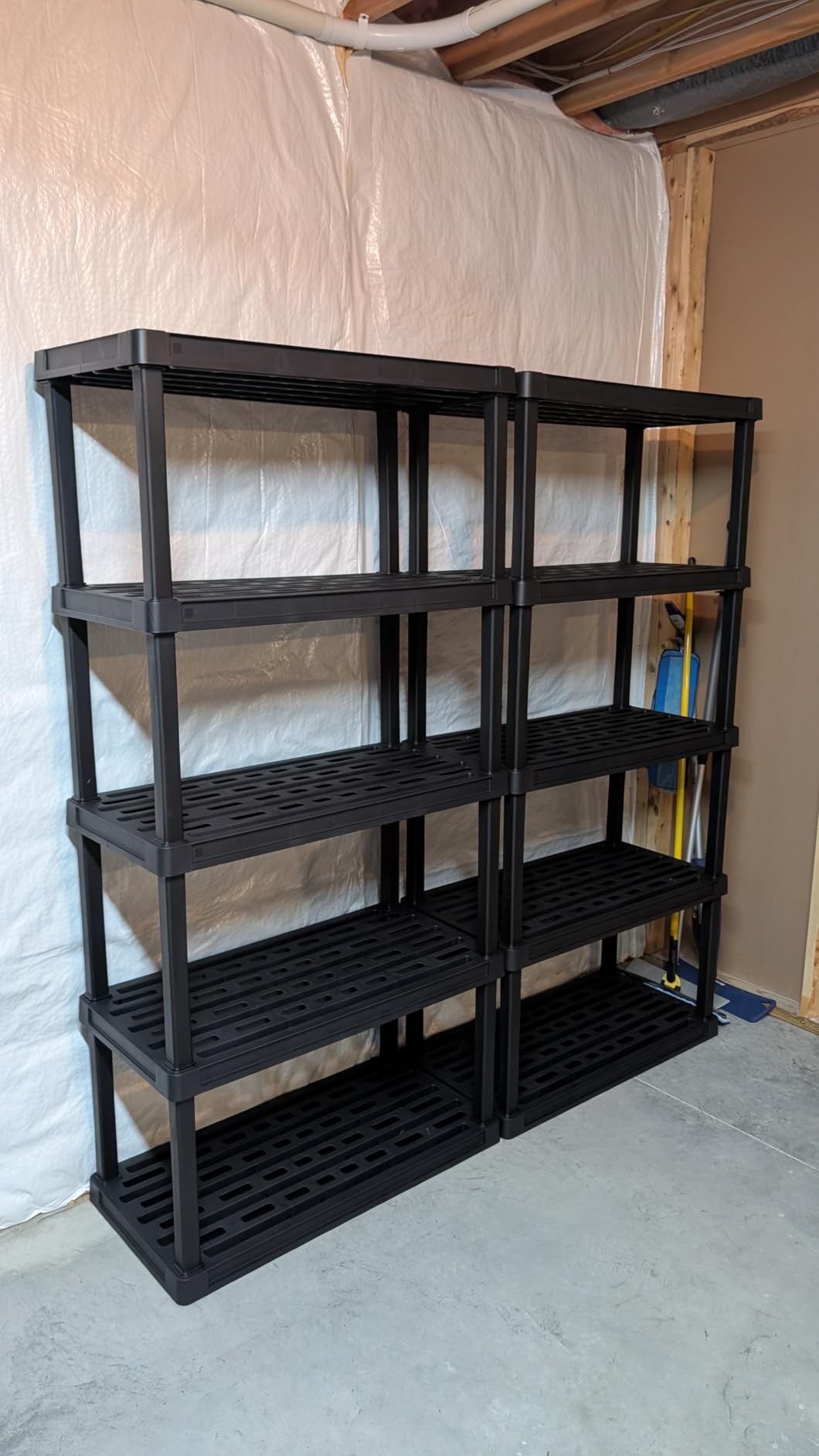 IRIS USA 4-Shelf Heavy Duty Plastic Storage Shelves, 600lb Capacity, 56