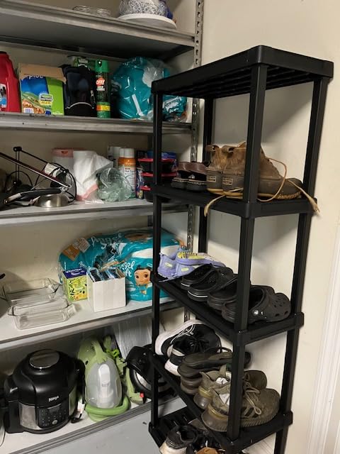 IRIS USA 4-Shelf Heavy Duty Plastic Storage Shelves, 600lb Capacity, 56