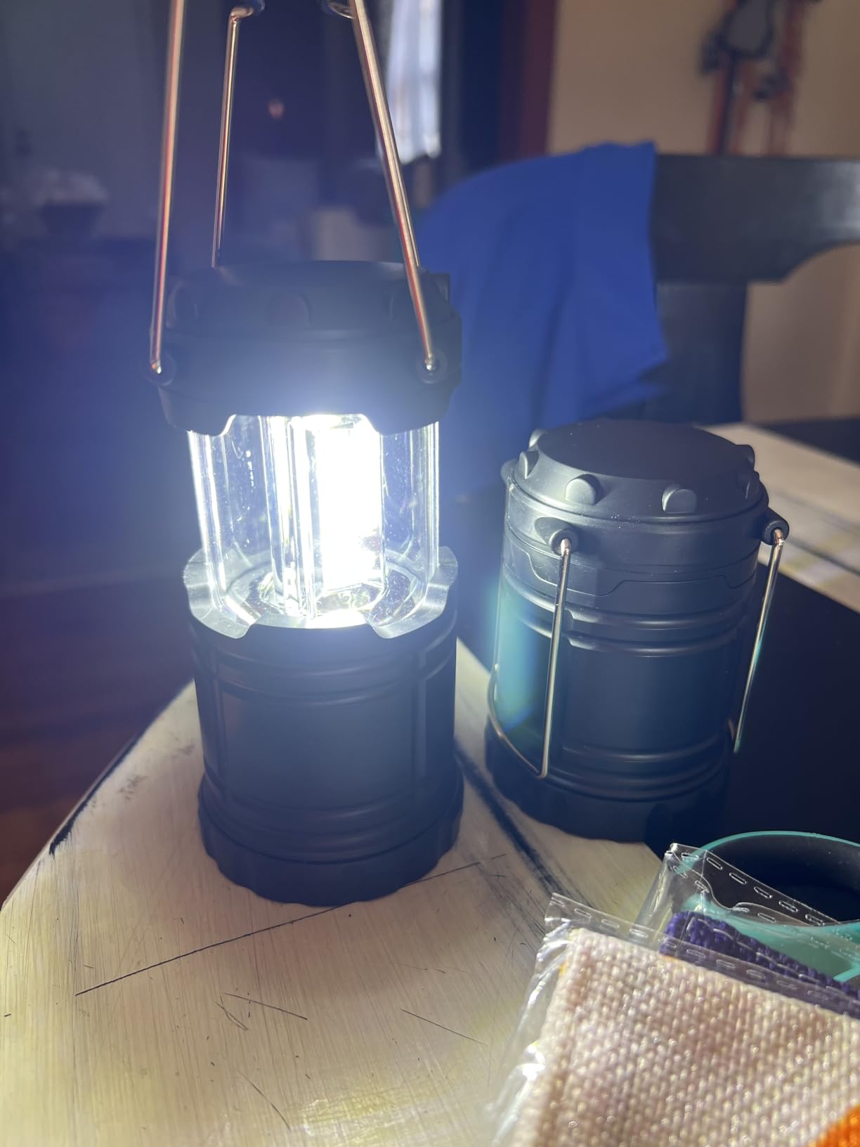 LED Camping Lantern, Battery Operated Lights, Adjustable Brightness for Camping, Emergencies, Power Outages, Outdoor Collapsible Lanterns, 2 Pack customer photo 1