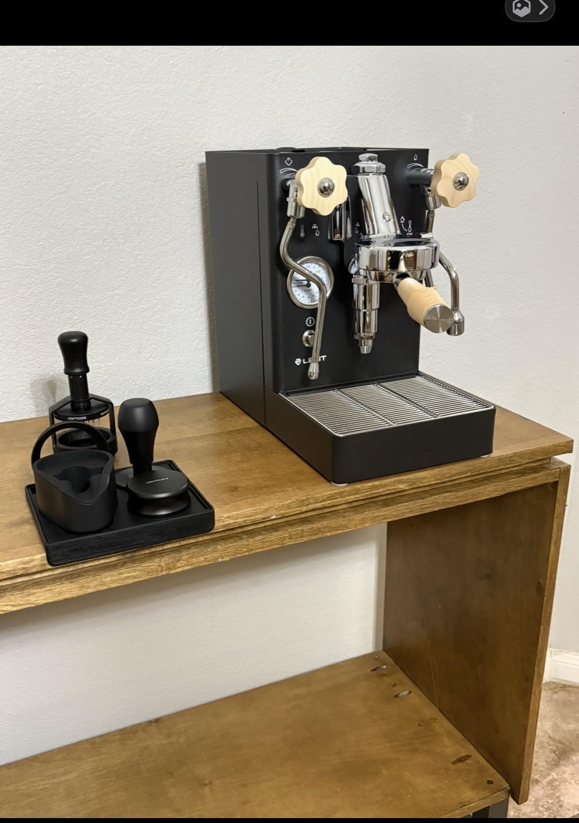 Normcore Portafilter Holder, Portafilter Tamping Station, 304 Stainless Steel With Silicon Espresso Holder Tamper Stand Fits 58mm Espresso Machines Portafilters, Black customer photo 2
