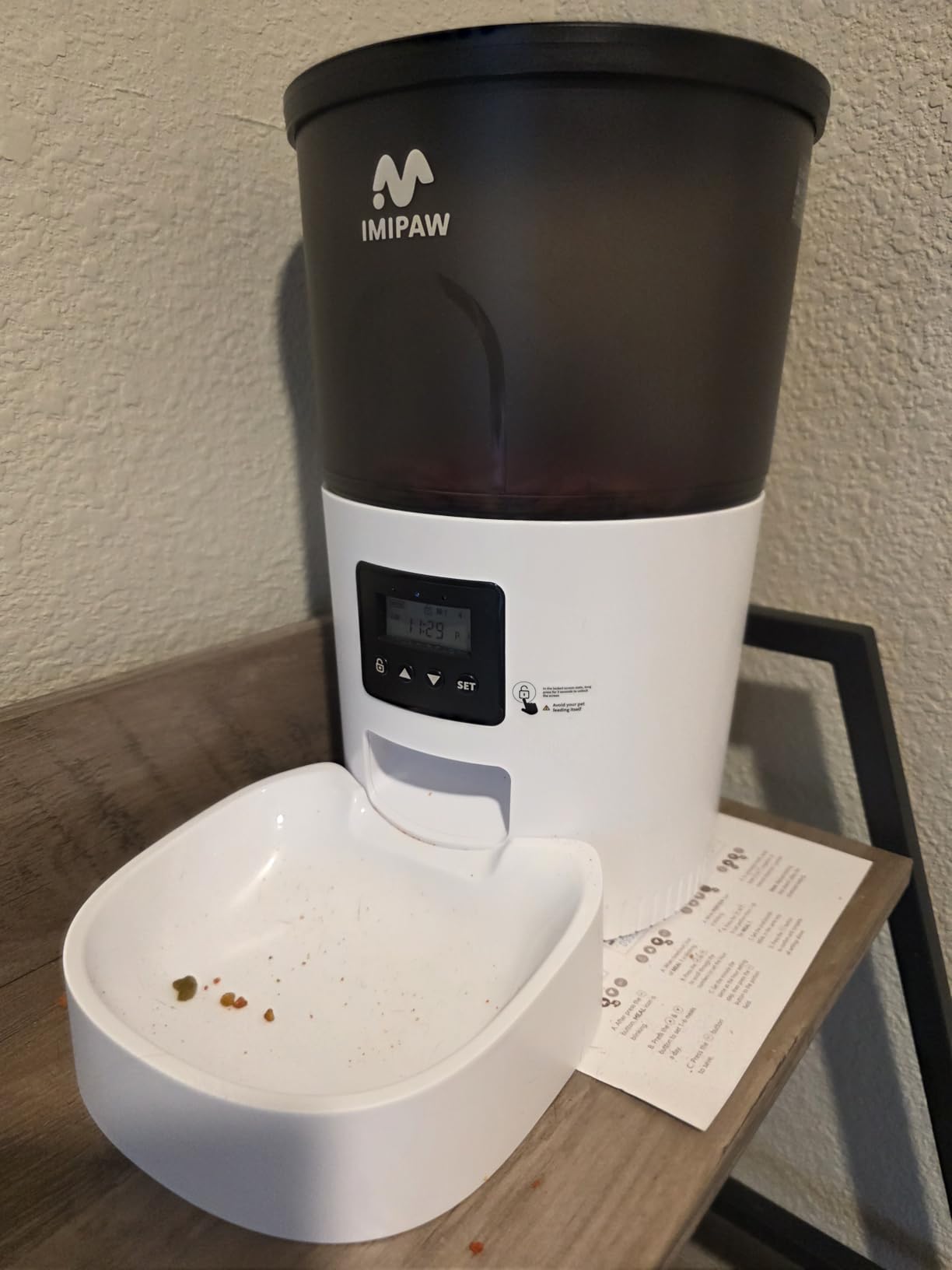 IMIPAW Automatic Cat Feeders, 3L Timed Cat Dry Food Dispenser with Desiccant Bags, Dual Power Supply, Programmable Portion Size, 6 Meals, 20 Portions Per Day, Auto Pet Feeder for Cats and Small Dogs customer photo 2