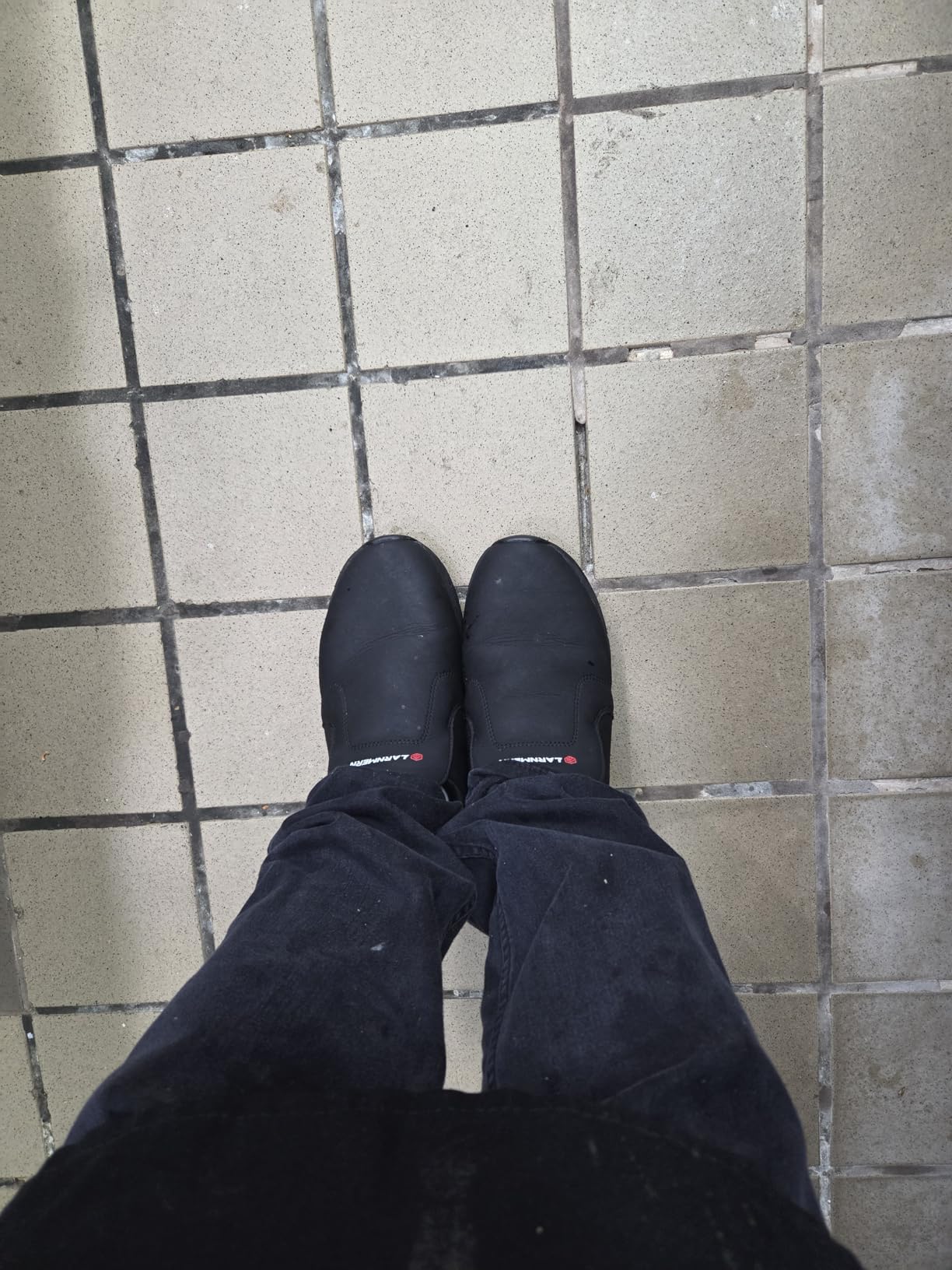 LARN SAFETY Mens Non Slip Shoes Food Service Work Shoe Waterproof Slip Resistant Kitchen Chef Footwear Restaurant Hospital Slip-On Black customer photo 2